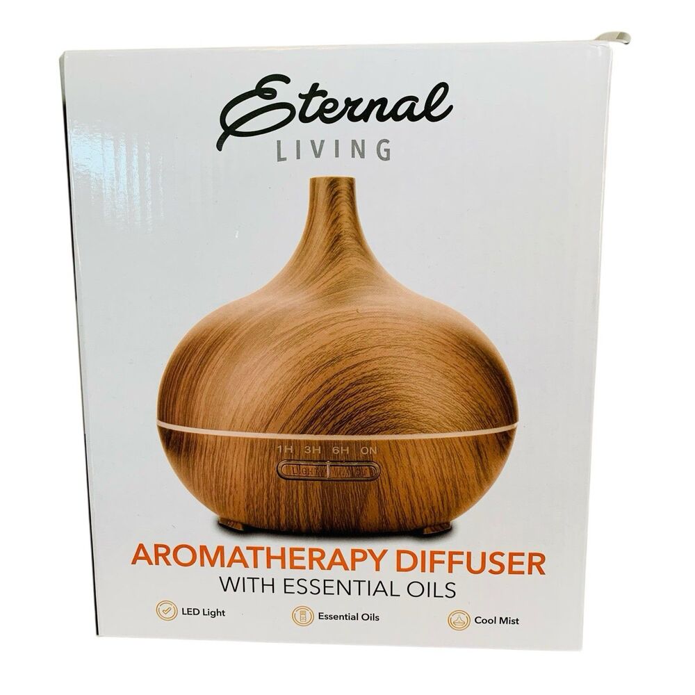 Eternal Living Aromatherapy Diffuser w/Essential Oils LED Light Cool Mist New Bx